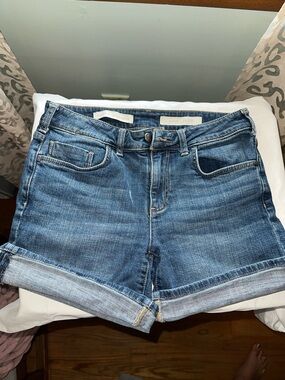 Pilcro and the Letterpress Medium Wash Blue Denim Shorts